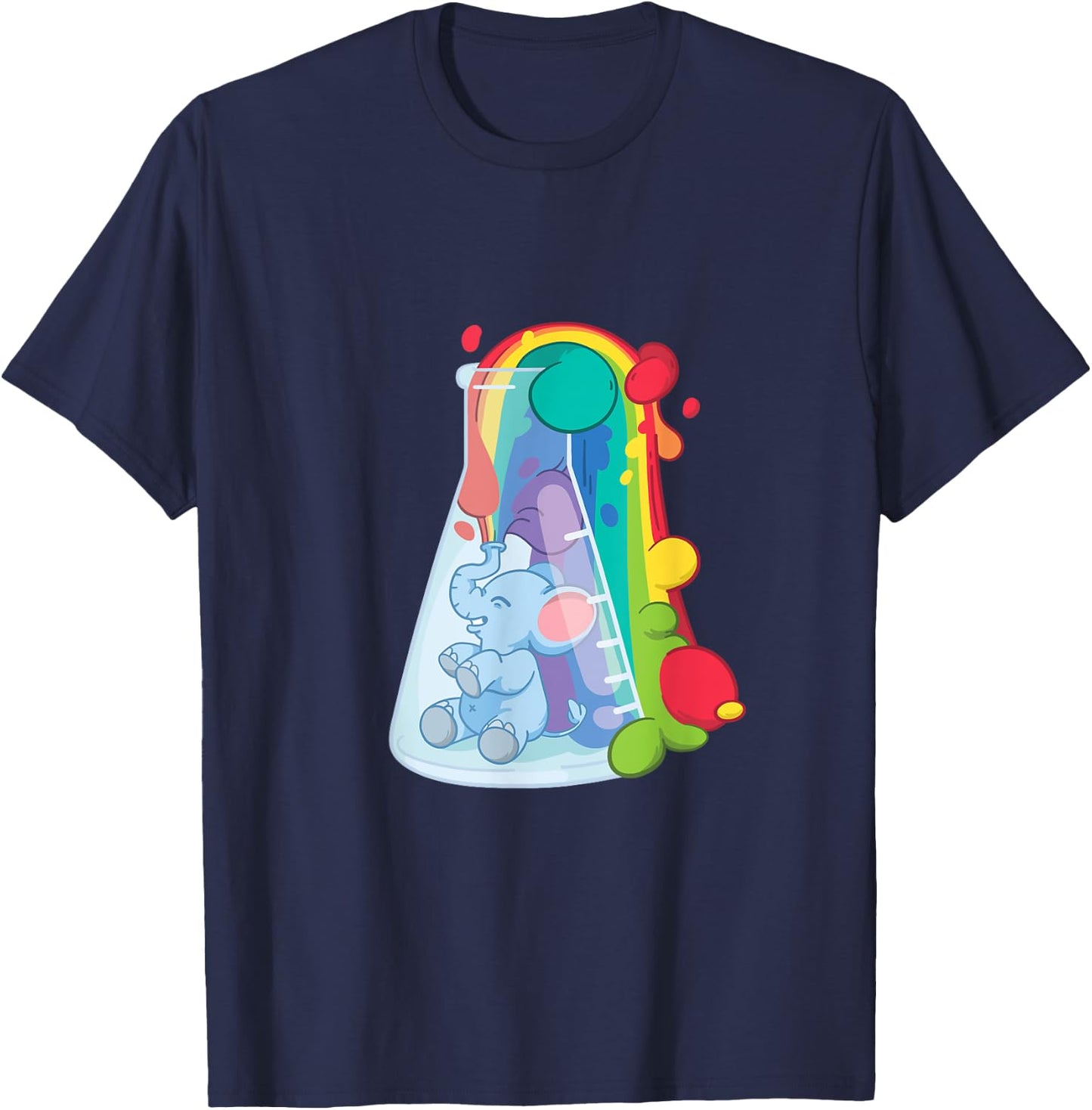 Elephant Toothpaste in a Chemistry Beaker T-Shirt - T-Shirt | Navy