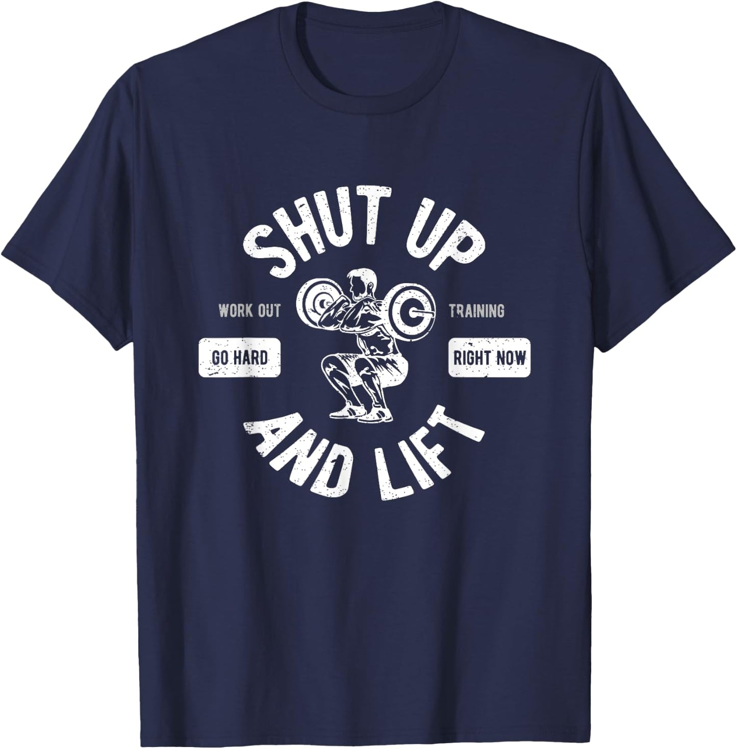Powerlifter Outfit Weightlifter Quote - Black, Adults - Modern Gym Fitness T-Shirt - T-Shirt | Navy