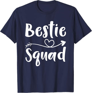 Women Bestie Squad Shirt Best Friend Forever Funny Girls T-Shirt - T-Shirt | Navy