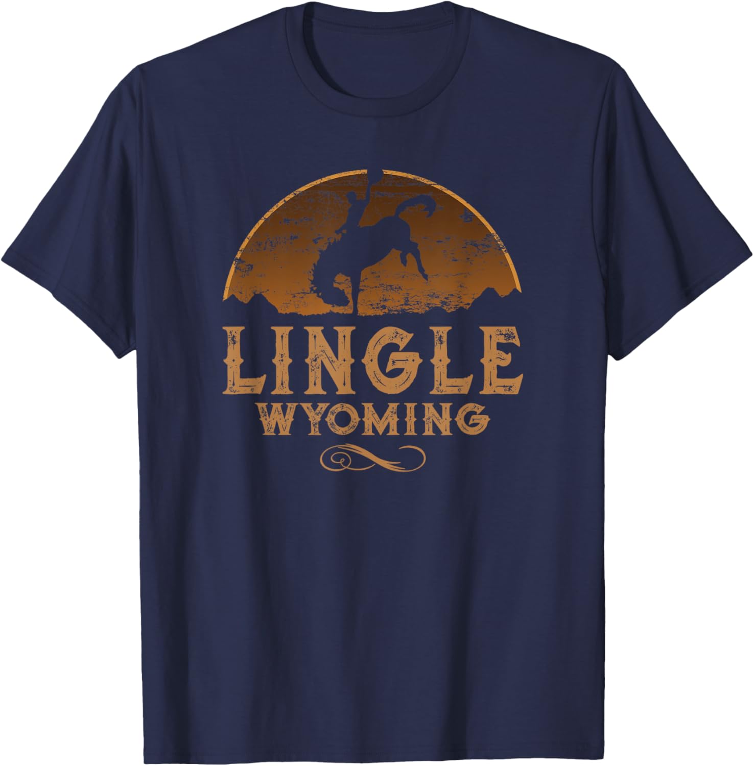 Lingle Wyoming WY Wild West Rodeo Cowboy T-Shirt - T-Shirt | Navy