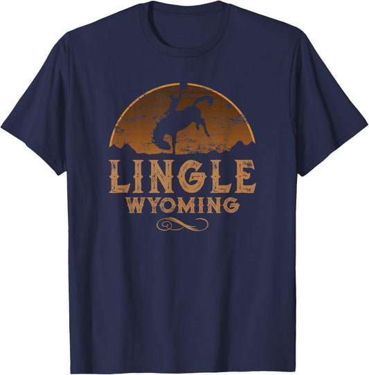 Lingle Wyoming WY Wild West Rodeo Cowboy T-Shirt - T-Shirt | Navy
