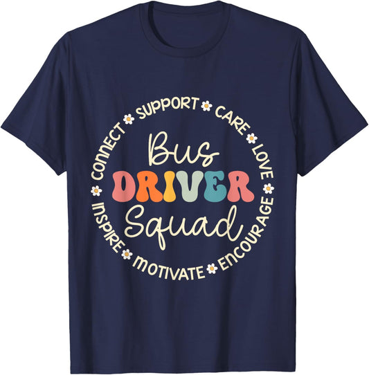 Bus Driver Squad Appreciation Week Back to School T-Shirt - T-Shirt | Navy