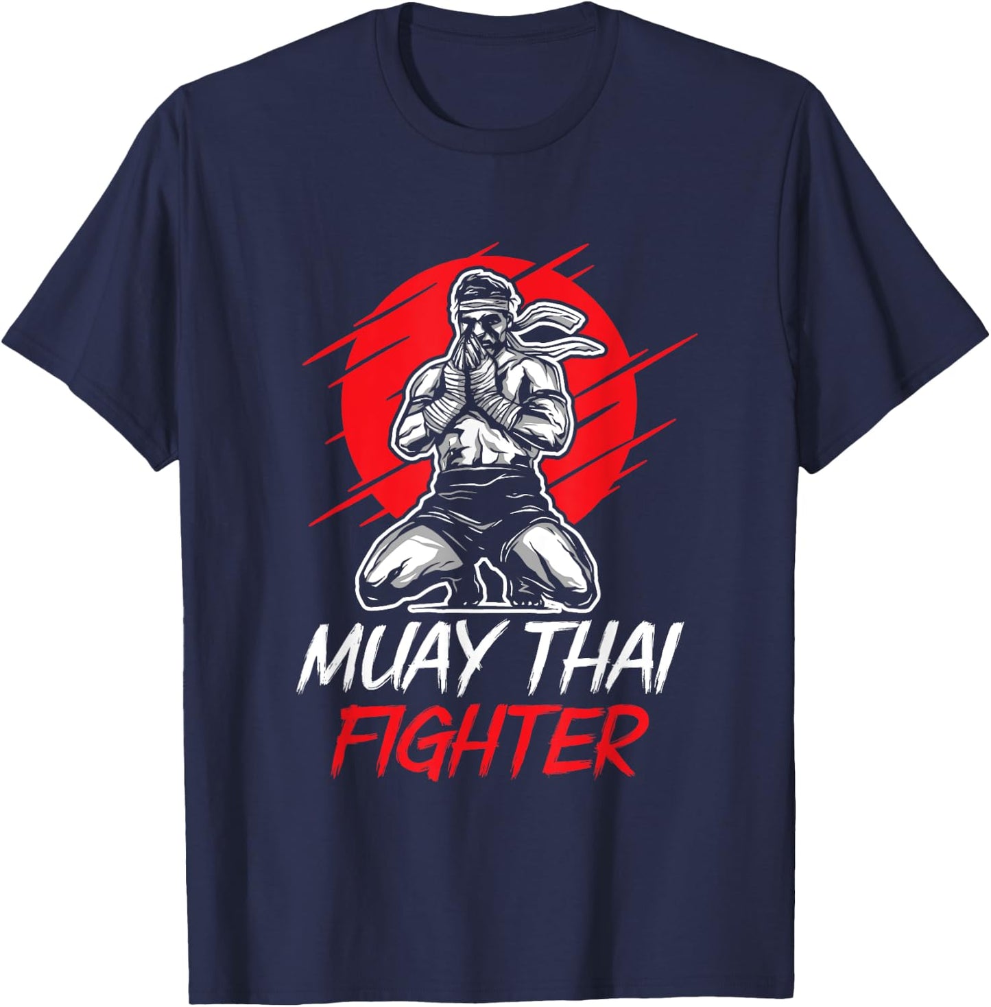 Muay Thai Fighter Martial Arts Boxing Hobby T-Shirt - T-Shirt | Navy