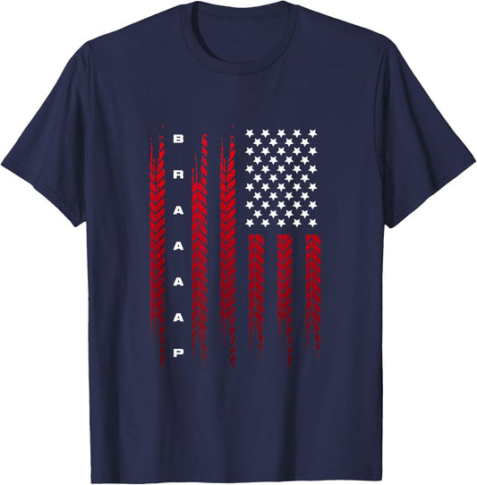 American Flag Motocross Apparel - Motocross Dirt Bike Women Kids Men T-Shirt - T-Shirt | Navy