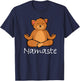 Adorable Cartoon Bear In Yoga Pose Or Meditating Namaste T-Shirt - T-Shirt | Navy
