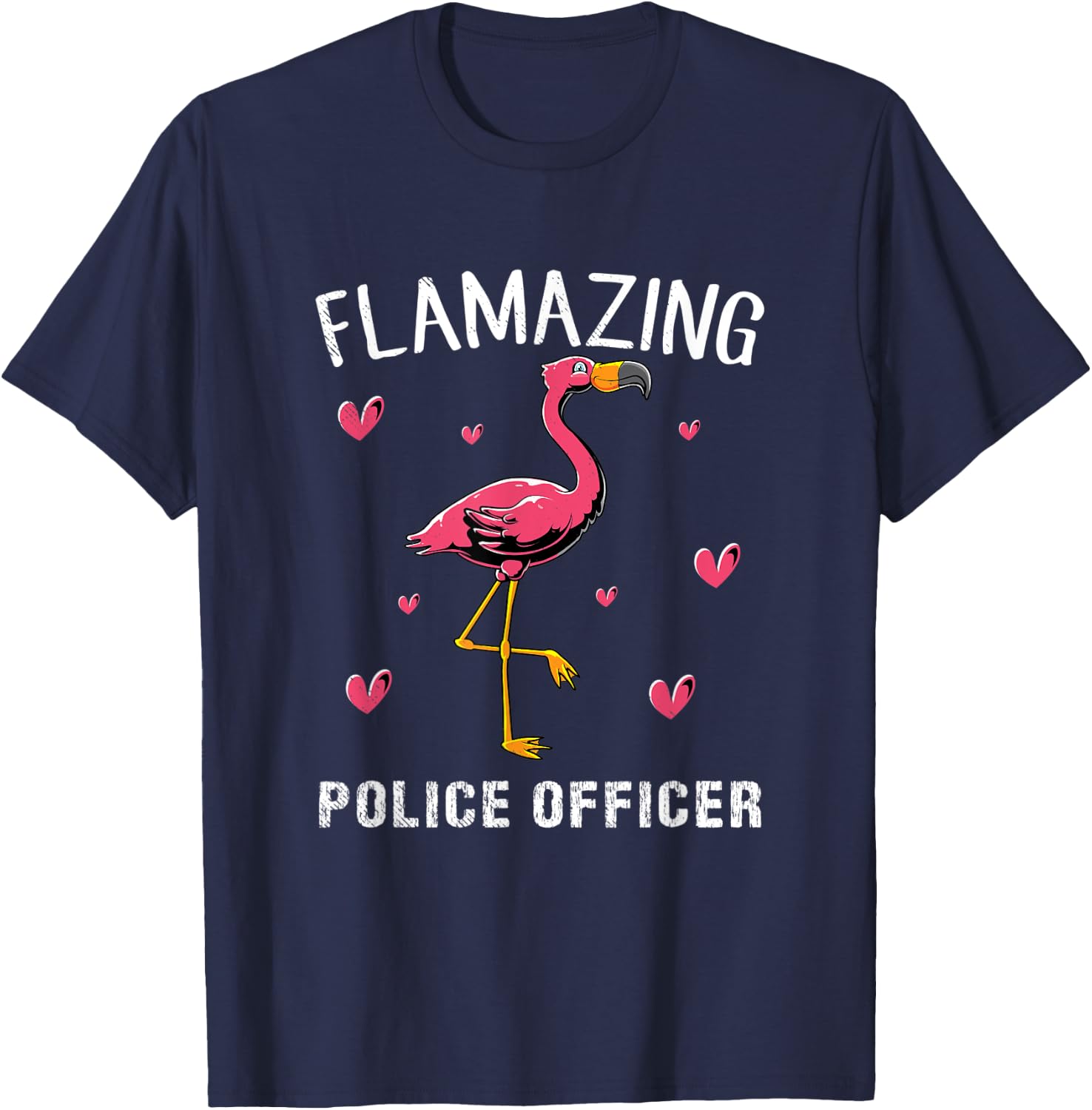 Pink Flamingo POLICE OFFICER T-Shirt - T-Shirt | Navy