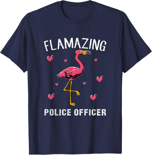 Pink Flamingo POLICE OFFICER T-Shirt - T-Shirt | Navy