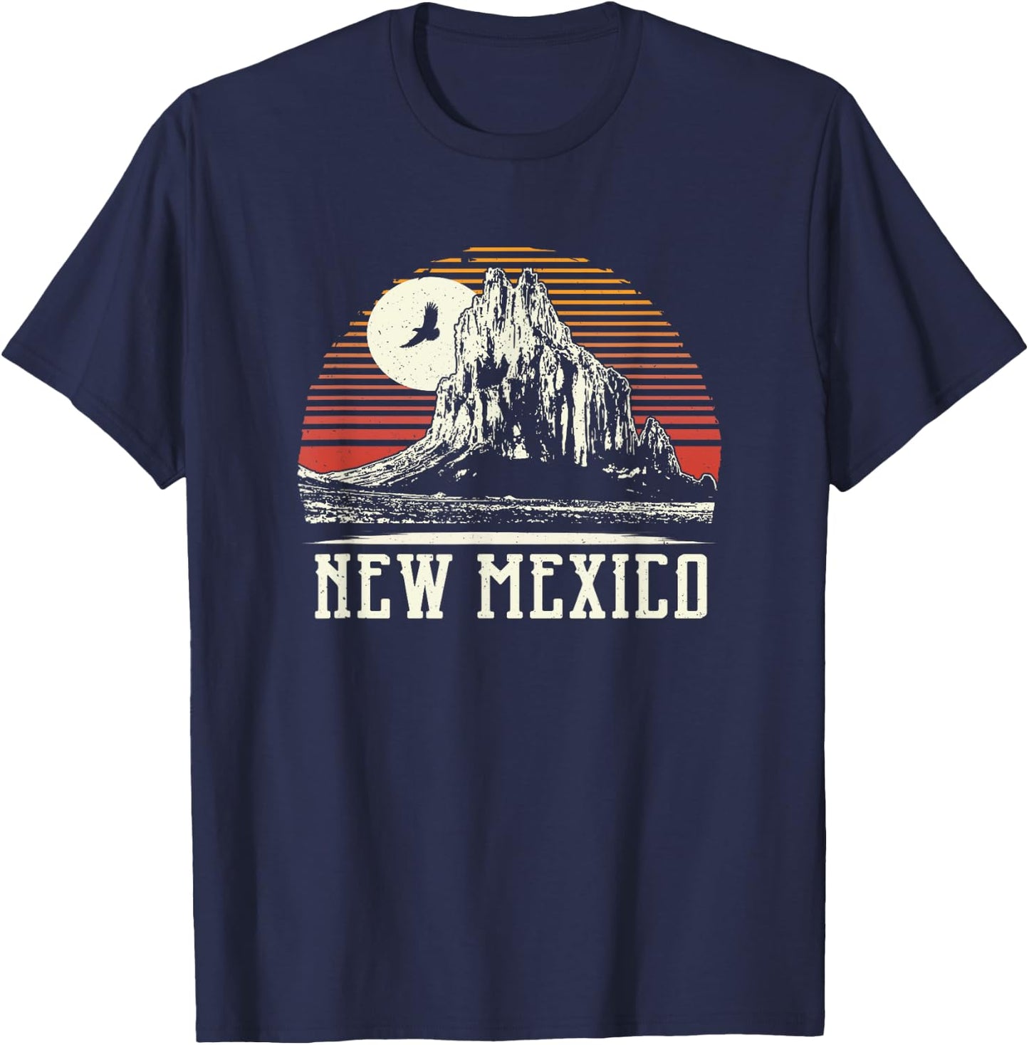 Classic Shiprock Mountain - New Mexico T-Shirt - T-Shirt | Navy