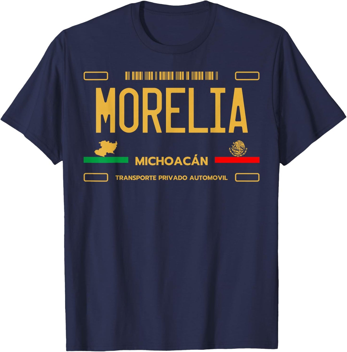 Morelia License Plate, Morelia Michoacan, Morelia T-Shirt - T-Shirt | Navy