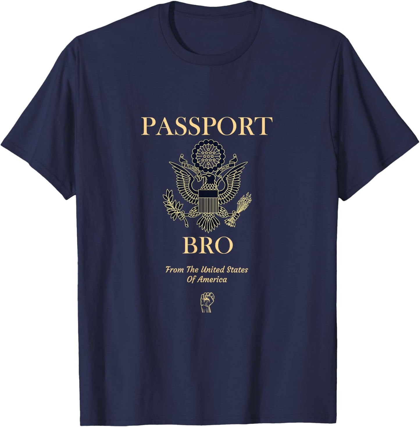 Get Niche Brand Men's Classic Fit Black Passport Bros from the USA Apparel T-Shirt - T-Shirt | Navy