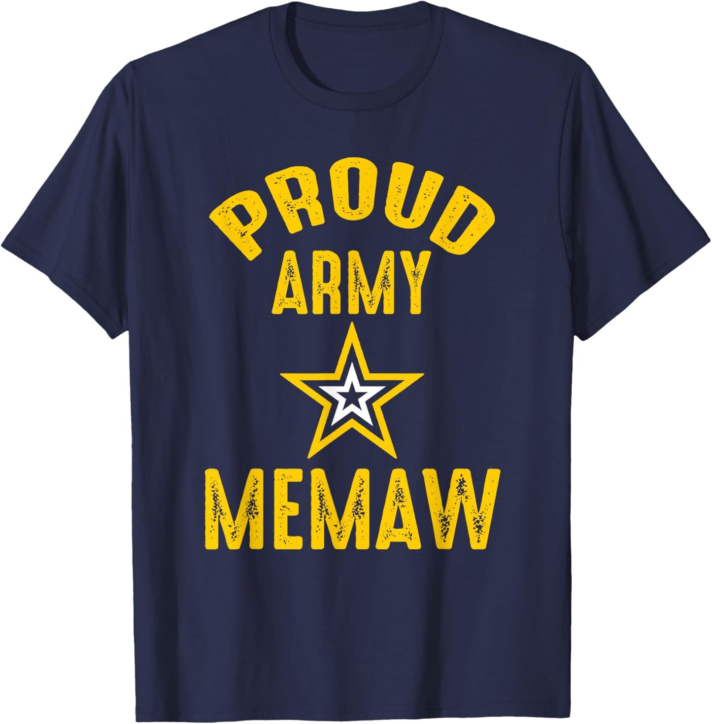 Vintage Proud Army MEMAW Veterans Family Reunion Match T-Shirt - T-Shirt | Navy