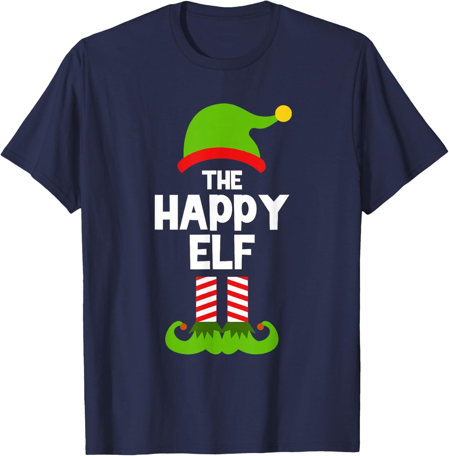 Funny The Happy Elf Christmas Family Party Pajama T-Shirt - T-Shirt | Navy
