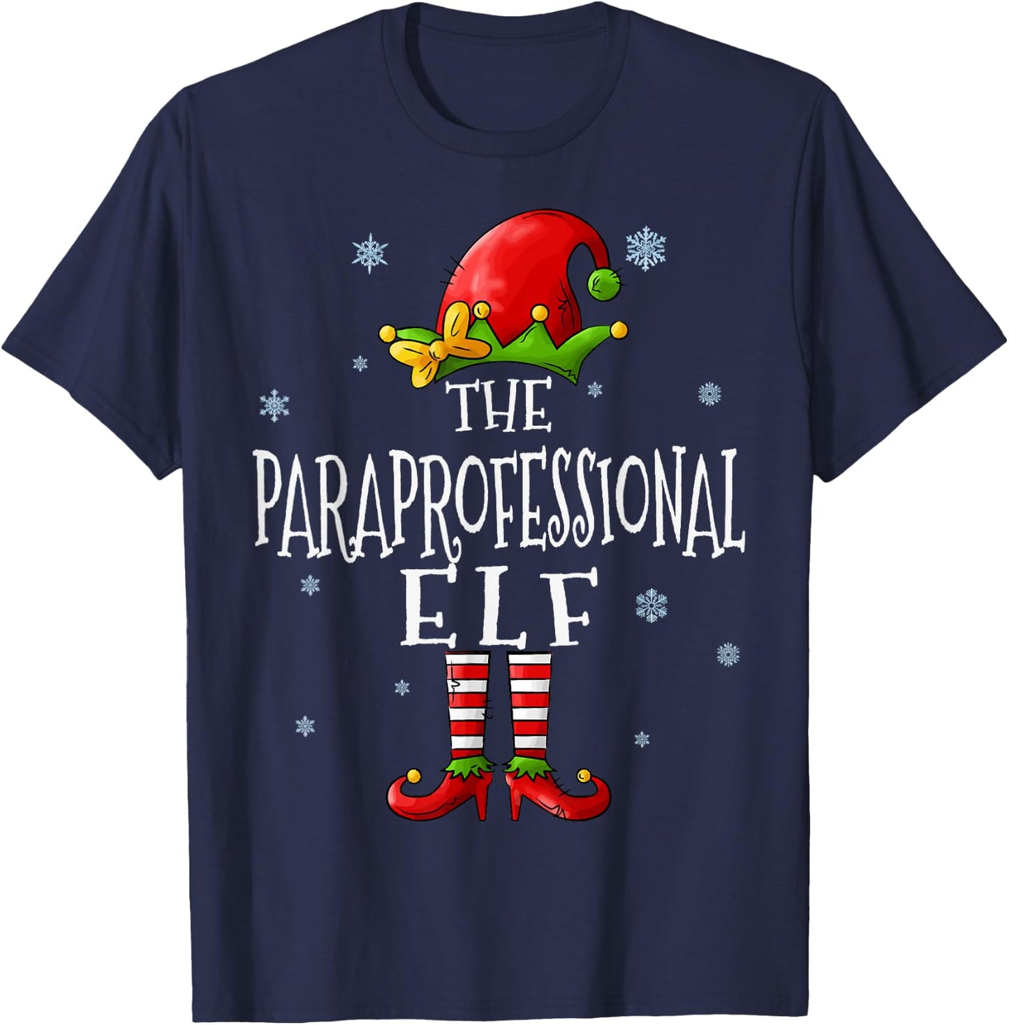 The Paraprofessional Elf Squad Funny Xmas Matching Christmas T-Shirt - T-Shirt | Navy