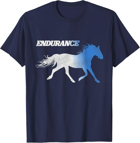 Vintage Napo Leo Dynamite Running Horses Endurance T-Shirt - T-Shirt | Navy