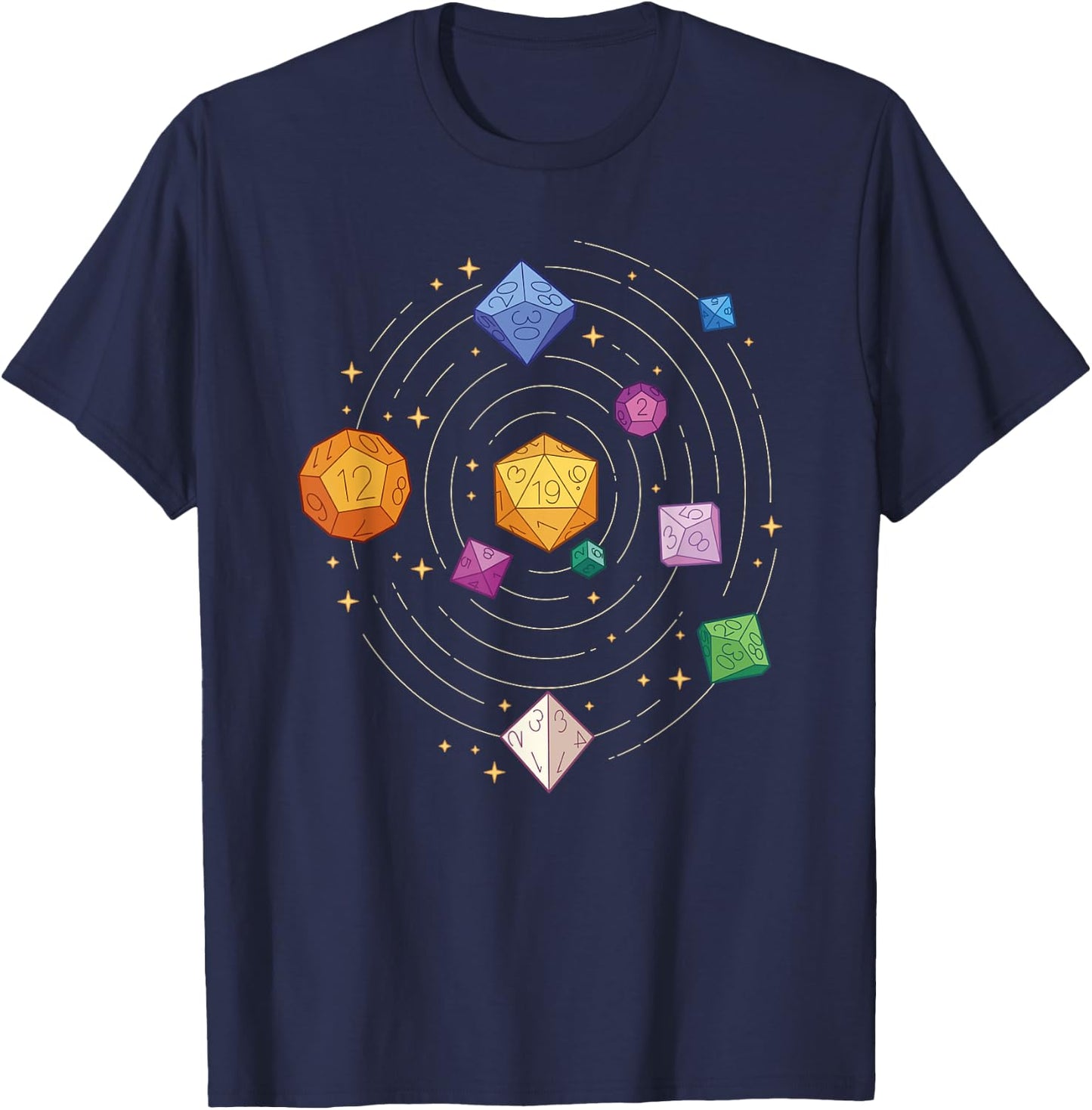 Roleplaying Games, Rotating Dice in Space RPG T-Shirt - T-Shirt | Navy