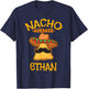 Nacho Average Ethan Personalized Name Funny Taco T-Shirt - T-Shirt | Navy