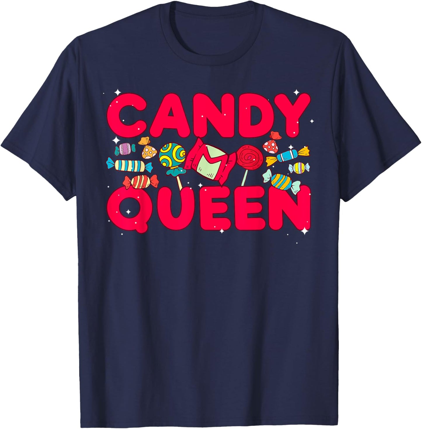 Cool Candy Queen Girls Lollipop Candy Bar Candies T-Shirt - T-Shirt | Navy