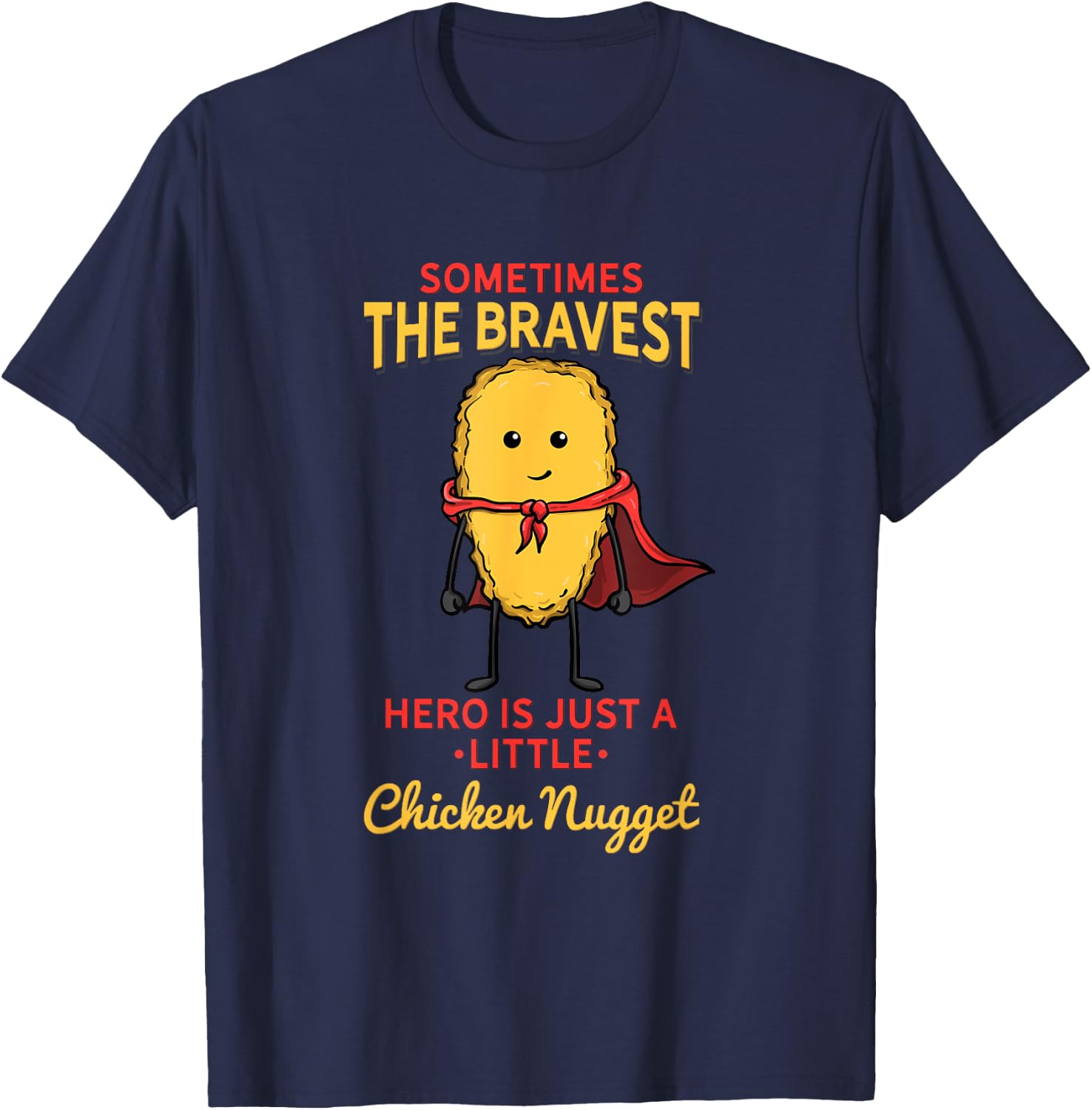 Chicken Nugget Superhero Superpower T-Shirt - T-Shirt | Navy