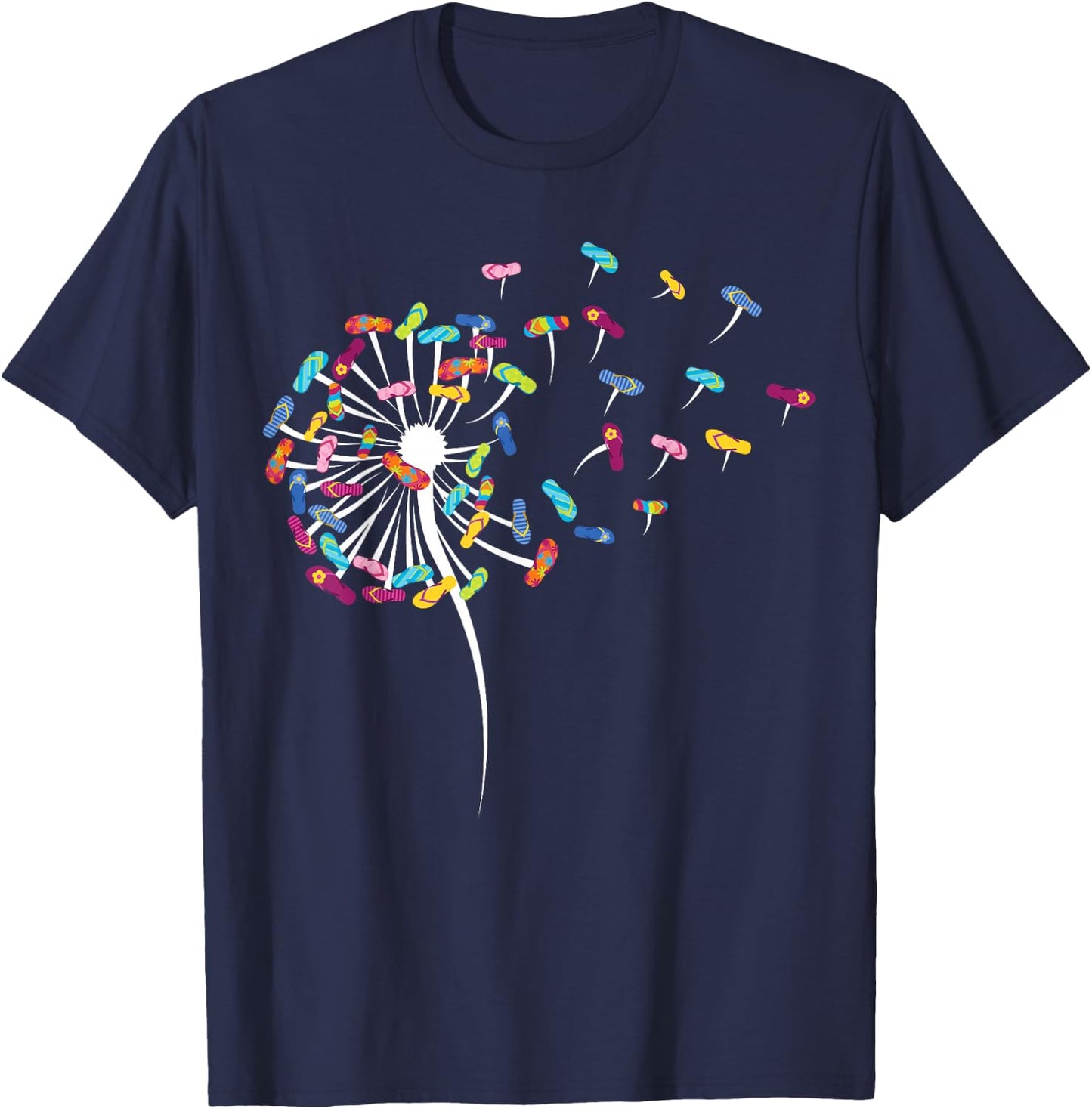 Dandelion Flip Flops Surfing Stuff for Beach T-Shirt - T-Shirt | Navy