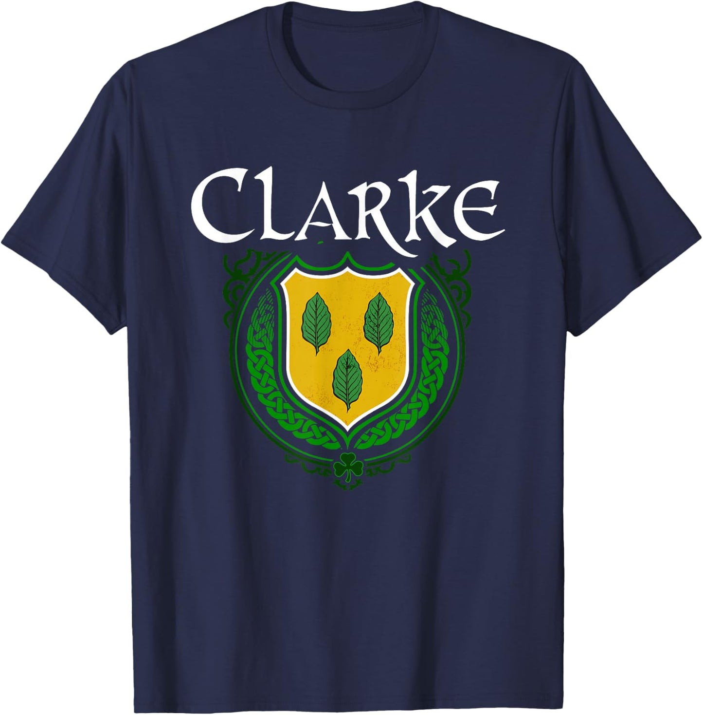 Clarke Surname Irish Clan Tartan Badge Ireland T-Shirt - T-Shirt | Navy