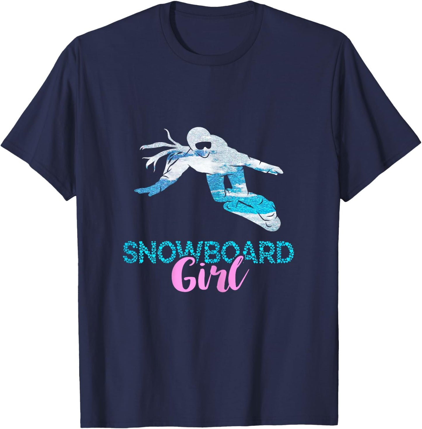 Winter Sport Snowboard Girl Heart Snowboard Snowboarding T-Shirt - T-Shirt | Navy