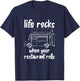 Life Rocks When Your Restaurant Rolls, Food Truck Owner T-Shirt - T-Shirt | Navy