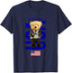 Cool Teddy Bear in USA American Style Illustration Graphic T-Shirt - T-Shirt | Navy