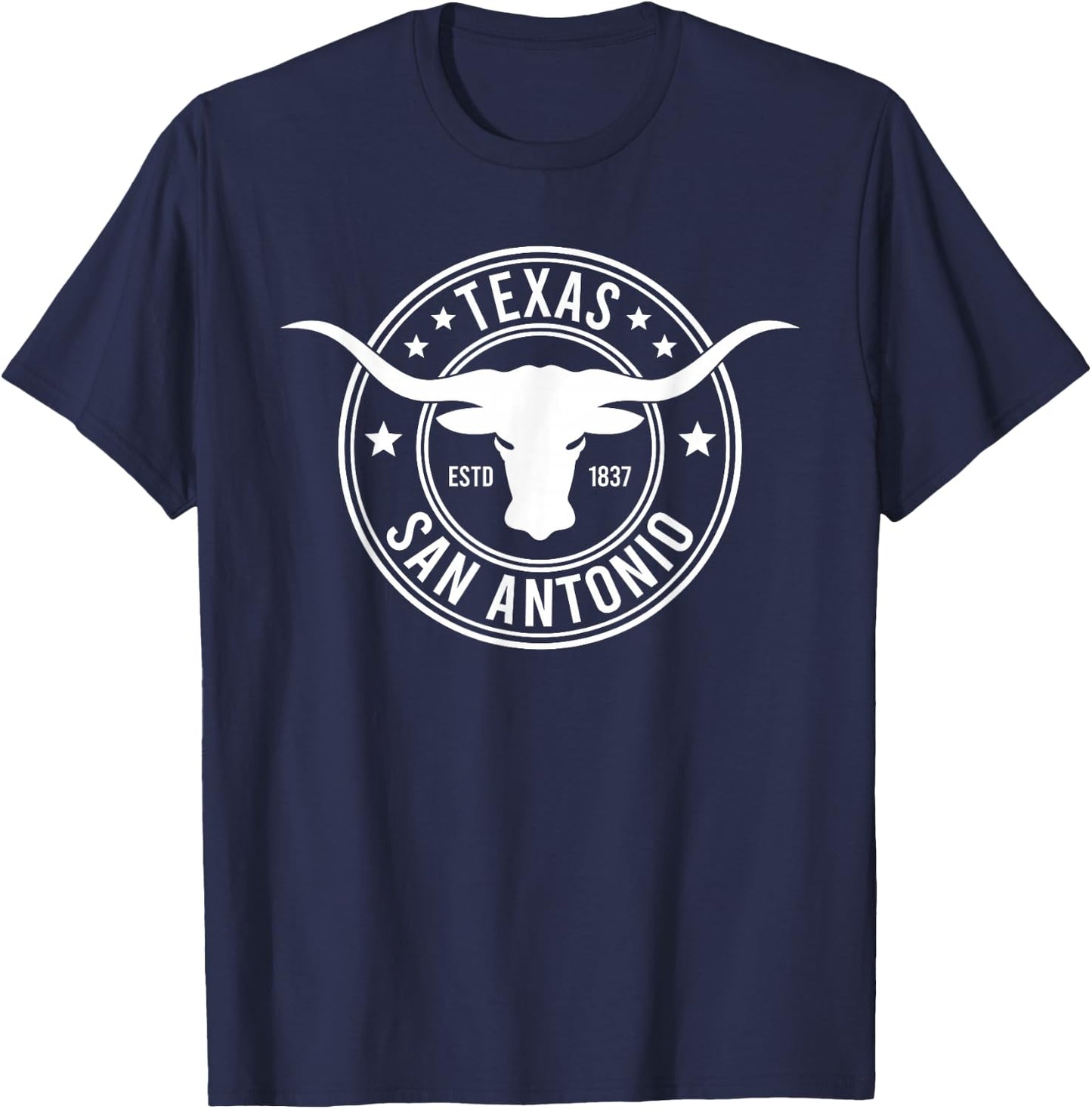 San Antonio Texas Black Heart , -Adults, Small, Short Sleeve T-Shirt - T-Shirt | Navy