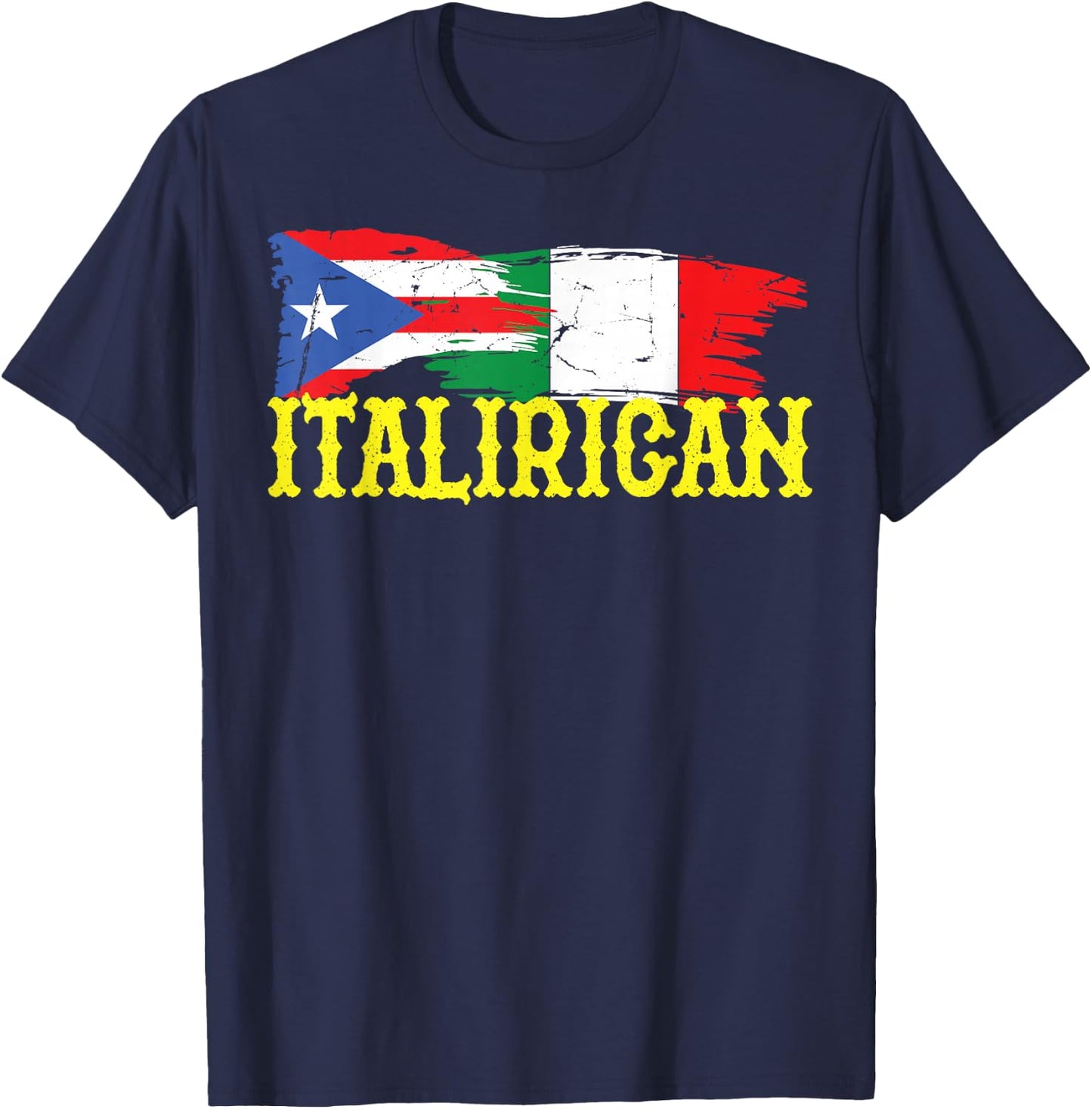 Italian Puerto Rican ItaliRican Italy Flag Puerto Rico Flag T-Shirt - T-Shirt | Navy