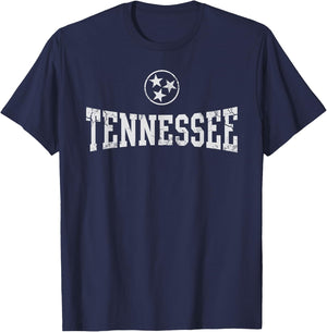 Tennessee State Flag Home Tennessean Distressed Orange T-Shirt - T-Shirt | Navy
