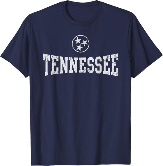 Tennessee State Flag Home Tennessean Distressed Orange T-Shirt - T-Shirt | Navy
