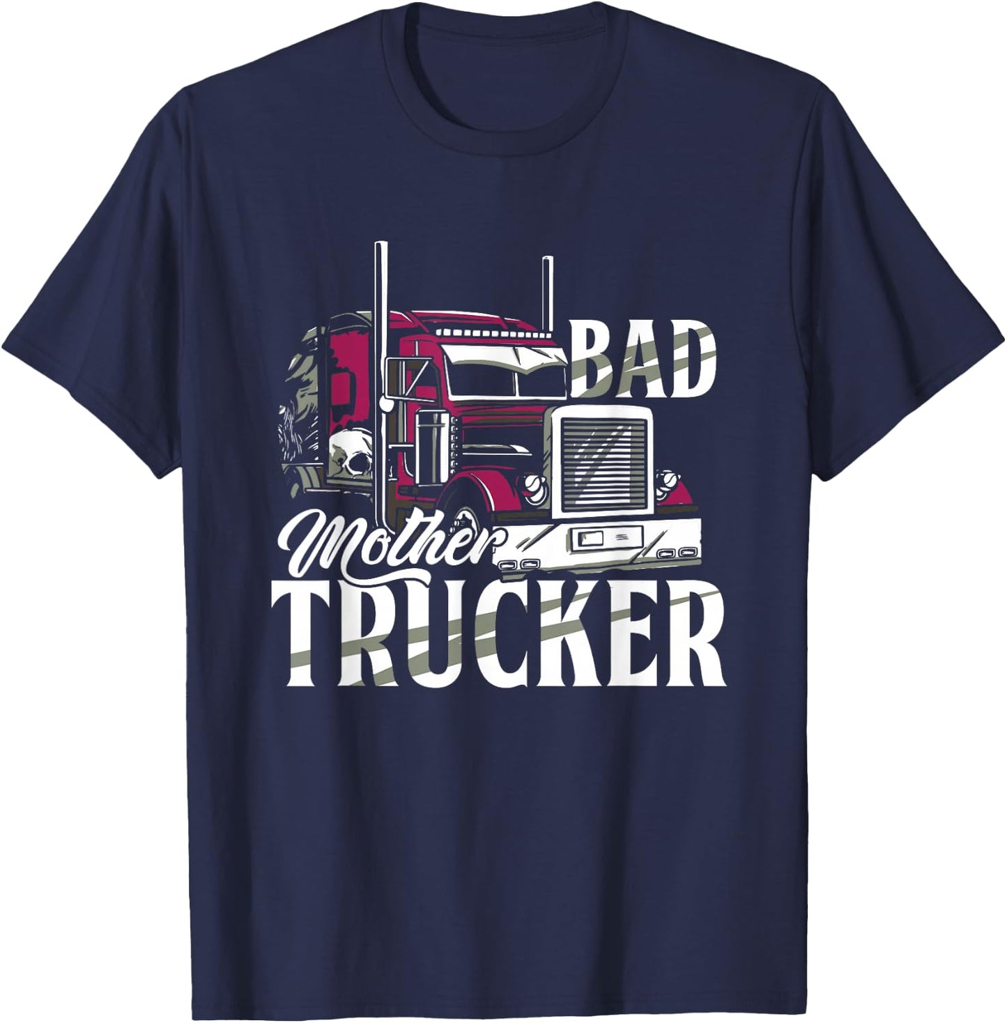 Truck Trucker Highway 18 Wheeler Delivery T-Shirt - T-Shirt | Navy