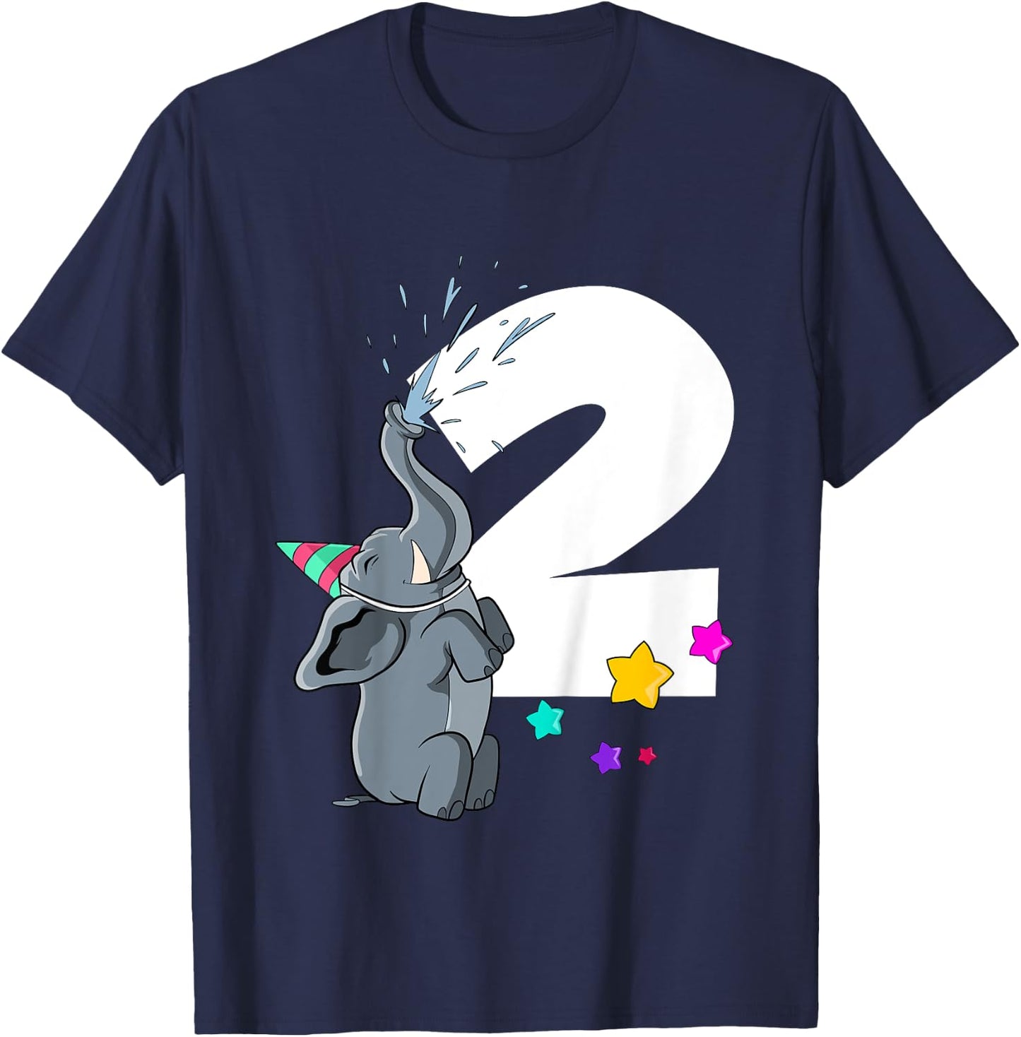 Elephant 2nd birthday 2 years old T-Shirt - T-Shirt | Navy