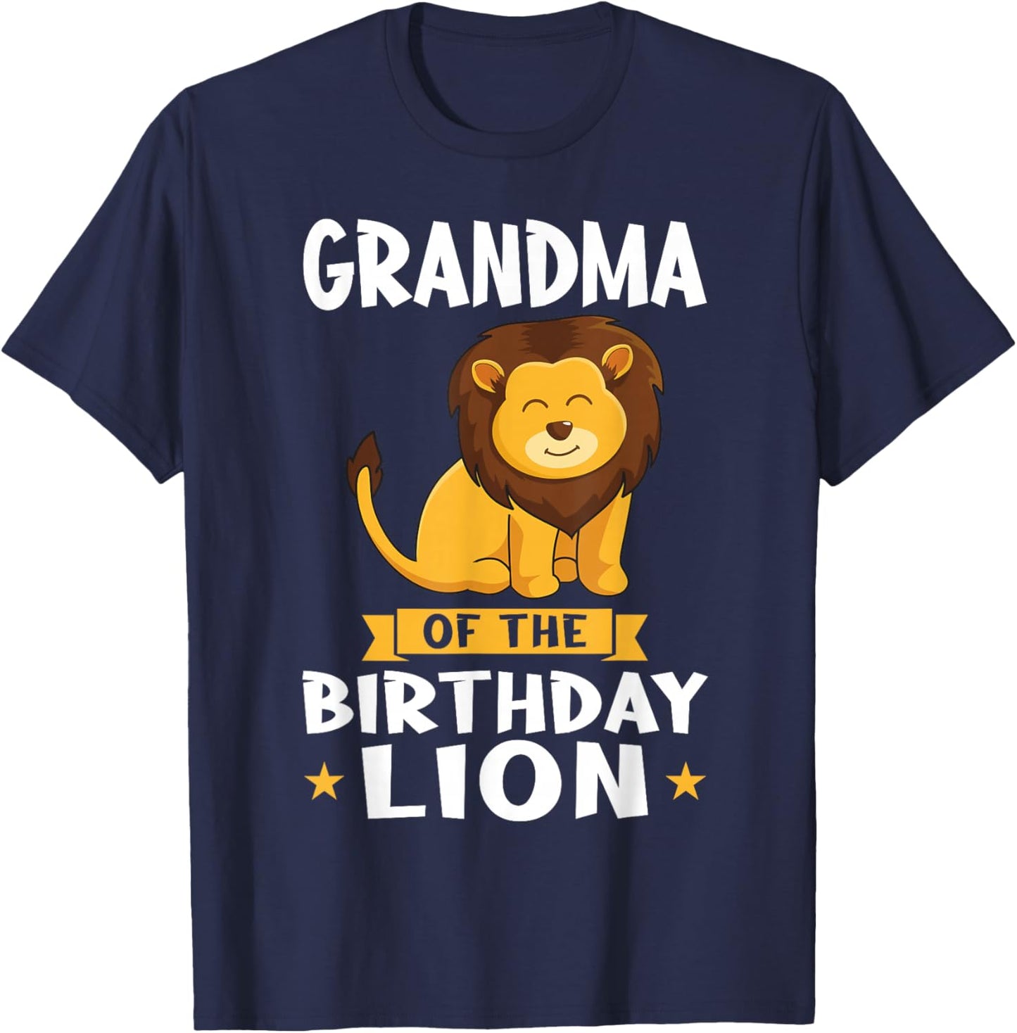 Grandma of the Birthday Lion Birthday T-Shirt - T-Shirt | Navy