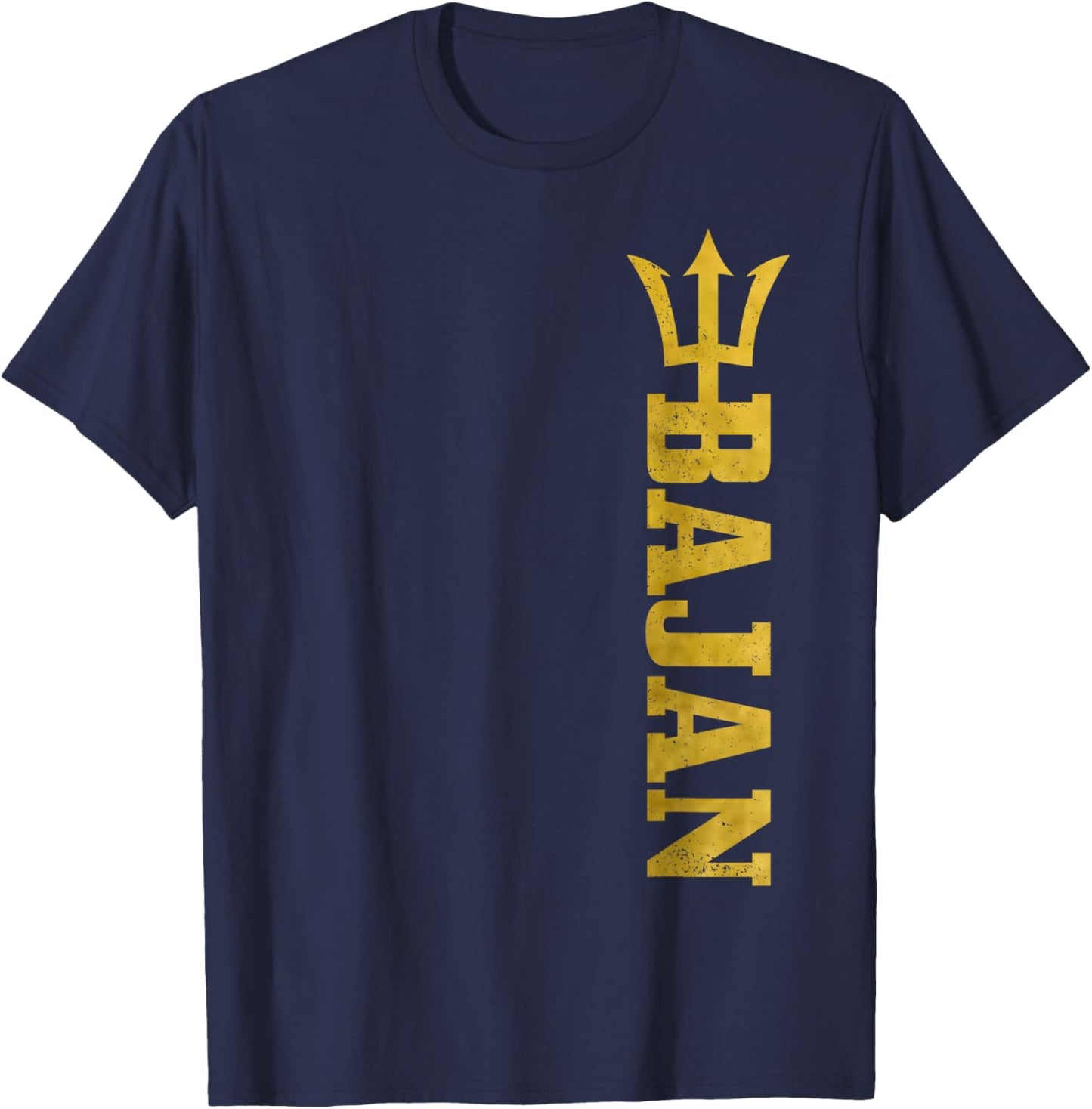 Bajan Barbados Flag Pride Vintage Men Women T-Shirt - T-Shirt | Navy