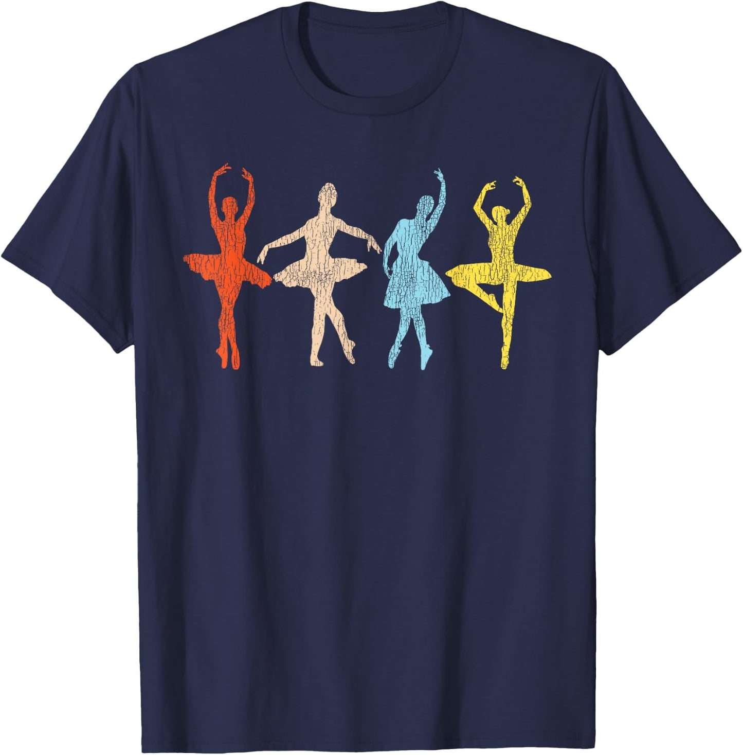 Ballet Dancer Dance Girl Ballerina Retro Vintage T-Shirt - T-Shirt | Navy