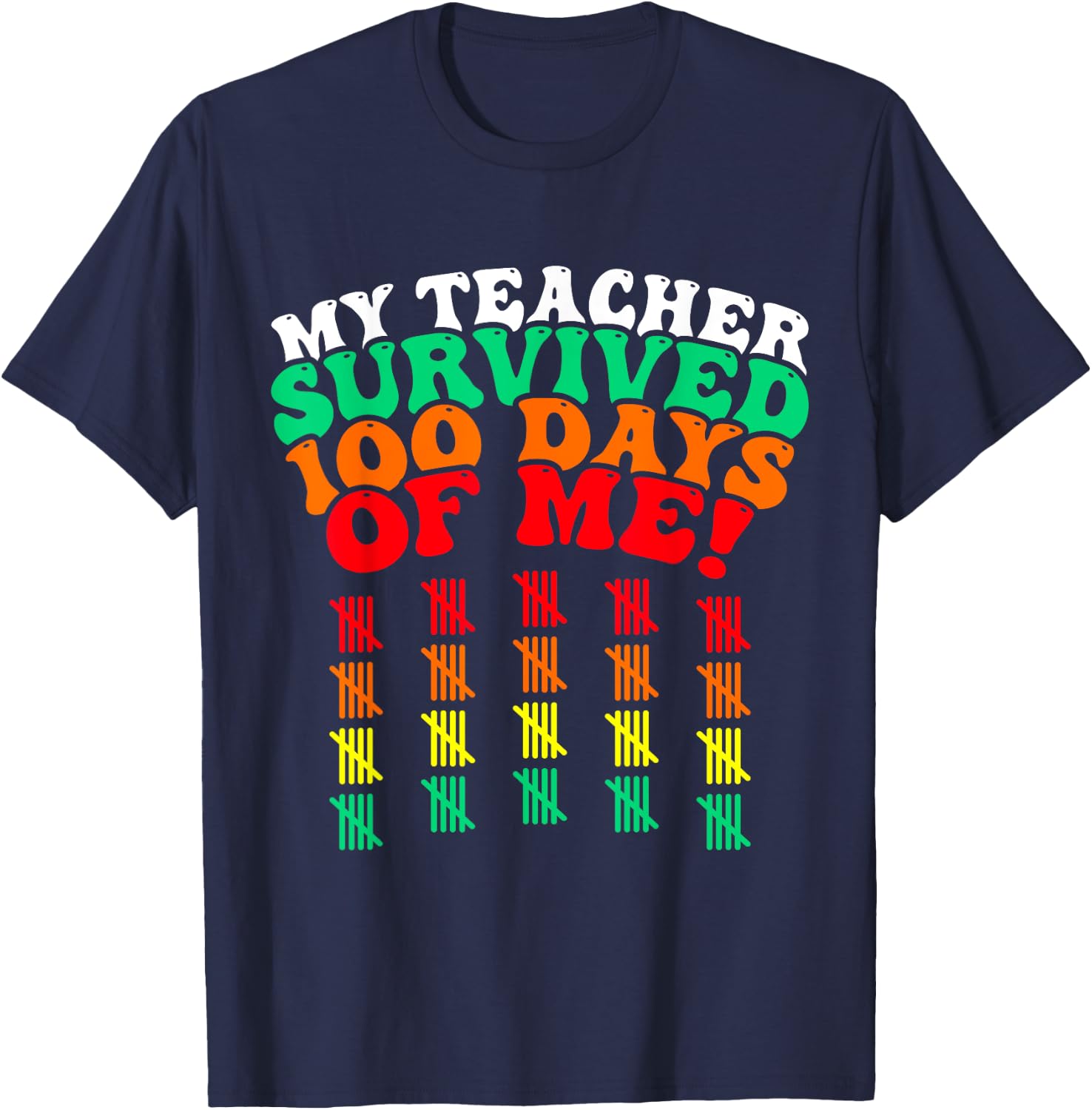 100 Days of School Kids 100th Day of School Costume T-Shirt - T-Shirt | Navy