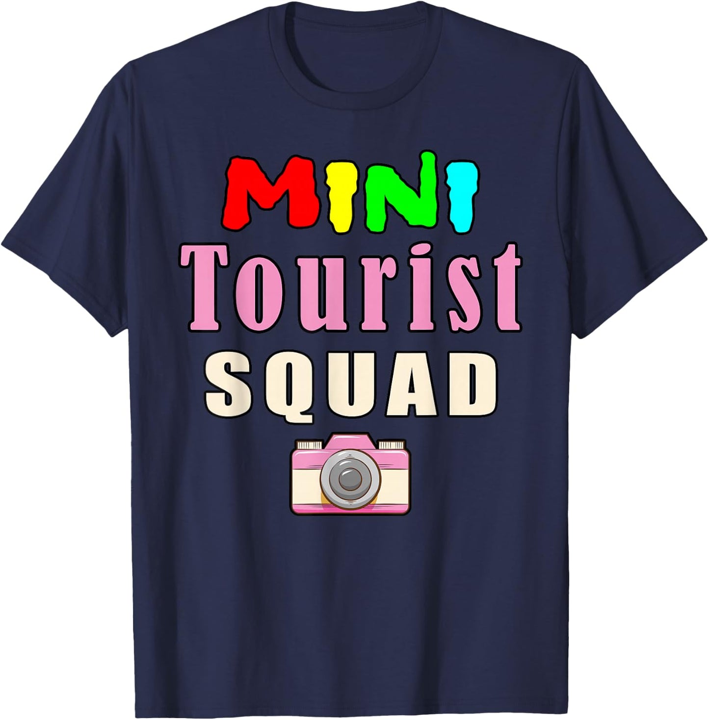 Mini Tourist Squad Camera Girl Souvenir Vacation Travel T-Shirt - T-Shirt | Navy