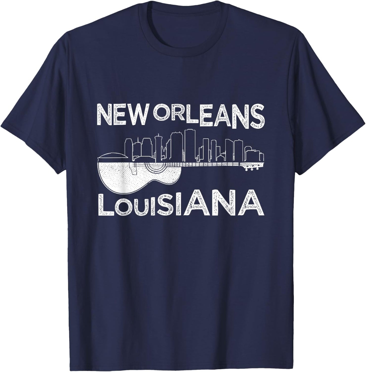 Souvenir New Orleans Guitar Music Louisiana New Orleans T-Shirt - T-Shirt | Navy