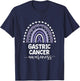 Purple Rainbow Ribbon Love Support Gastric Cancer Awareness T-Shirt - T-Shirt | Navy