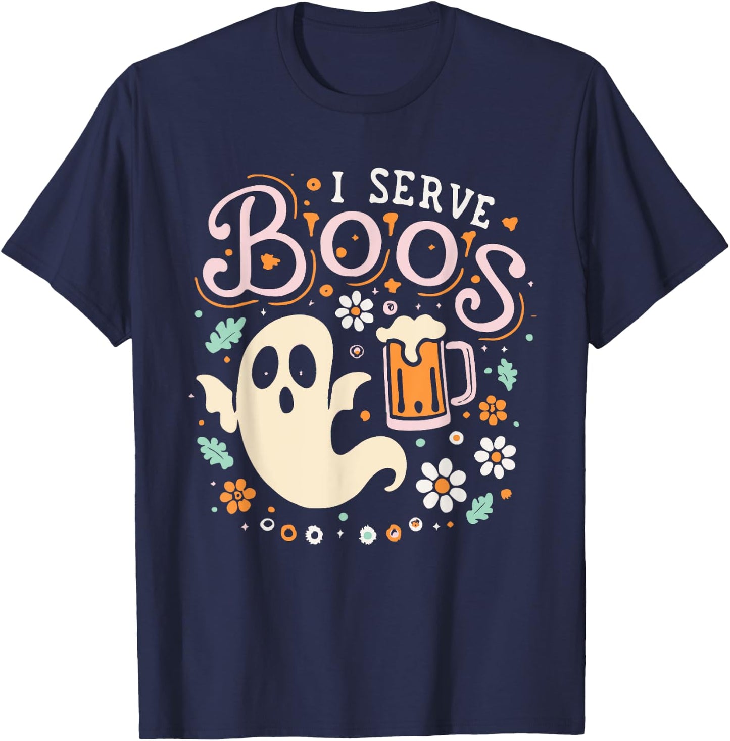 I Serve Boos, Funny Halloween Gag T-Shirt - T-Shirt | Navy