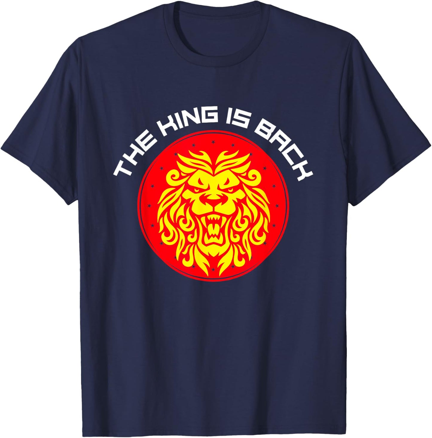 The King is Back, Lion, Jones, MMA, Jon, Wrestle, bones T-Shirt - T-Shirt | Navy