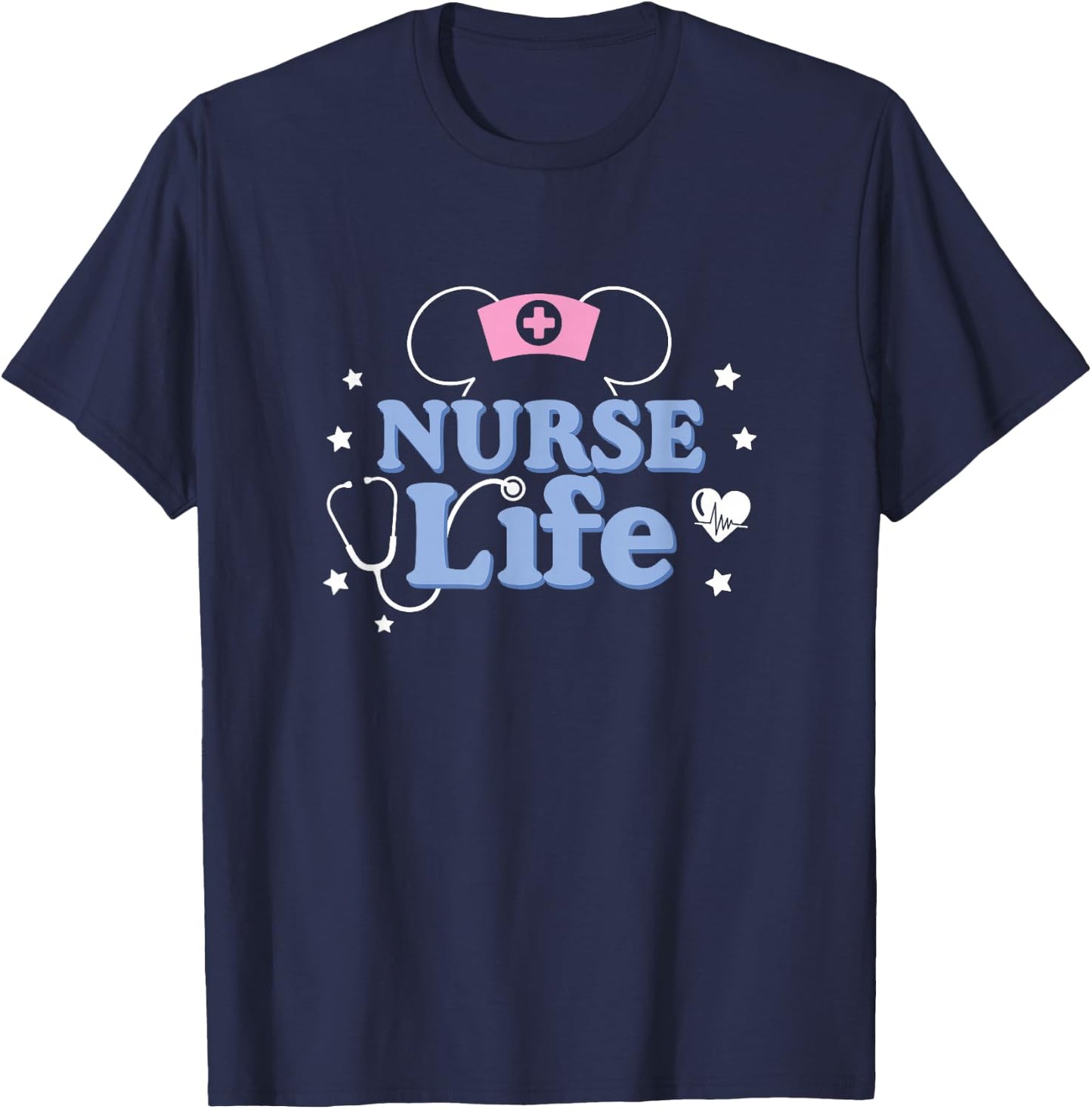 Disney Mickey and Friends Nurse Life Heart & Mickey Ears T-Shirt - T-Shirt | Navy