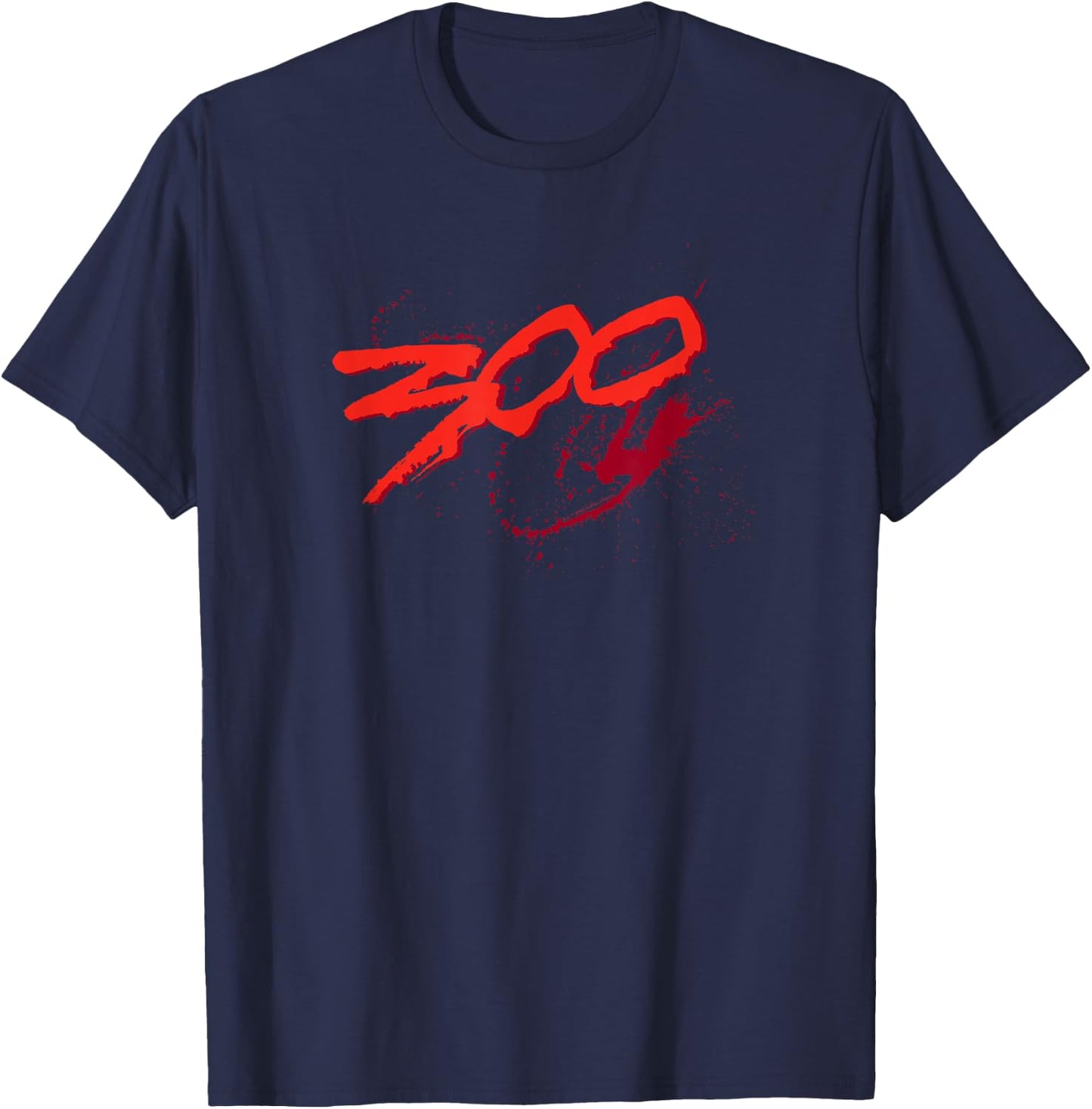 WB100 300 Classic Movie Blood Stained Logo T-Shirt - T-Shirt | Navy