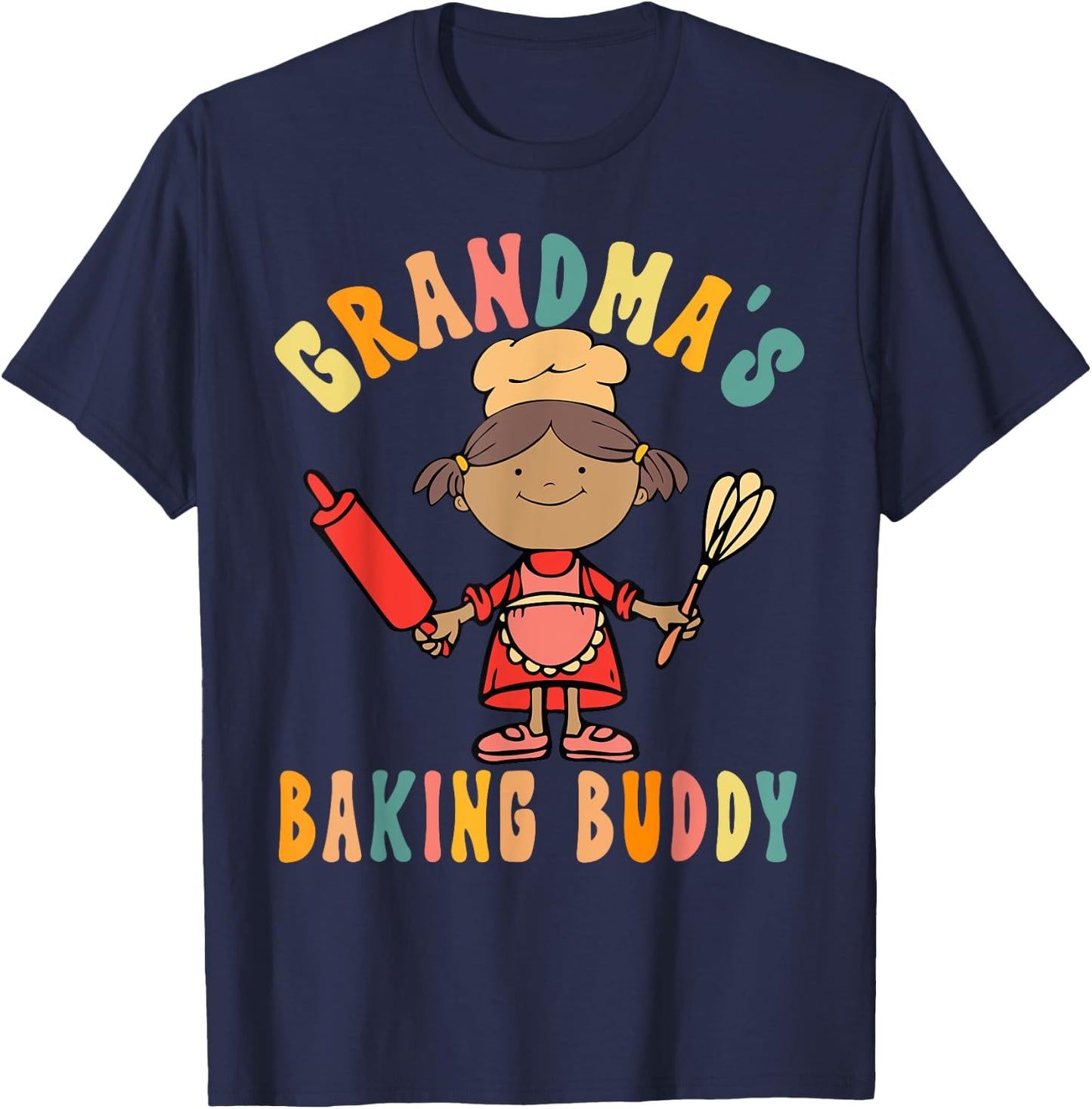 Groovy Grandma's Baking Buddy For Kids Girl T-Shirt - T-Shirt | Navy