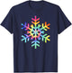 Tie Dye Snowflake Winter Christmas T-Shirt - T-Shirt | Navy