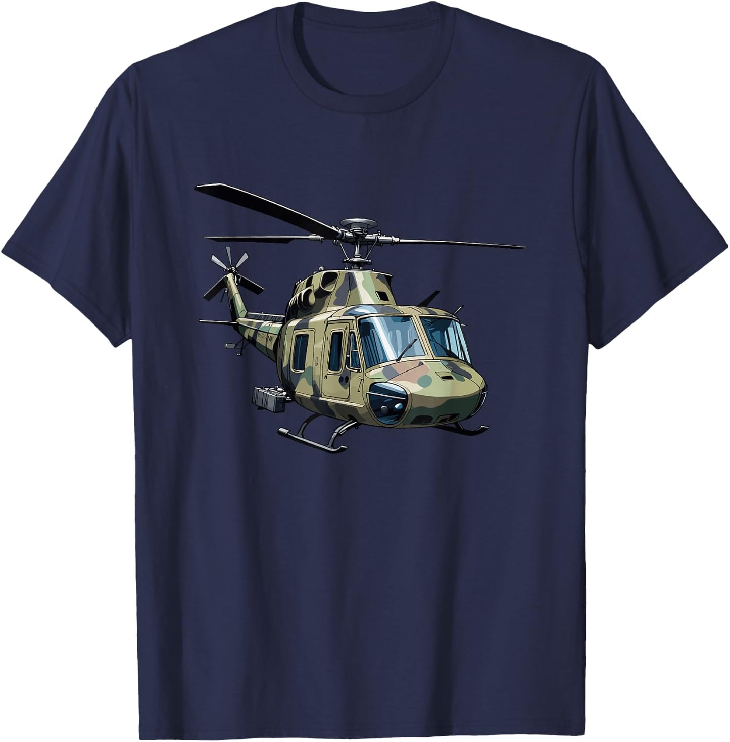 UH-1 Huey Retro Helicopter Vintage Sunset Vietnam Chopper T-Shirt - T-Shirt | Navy