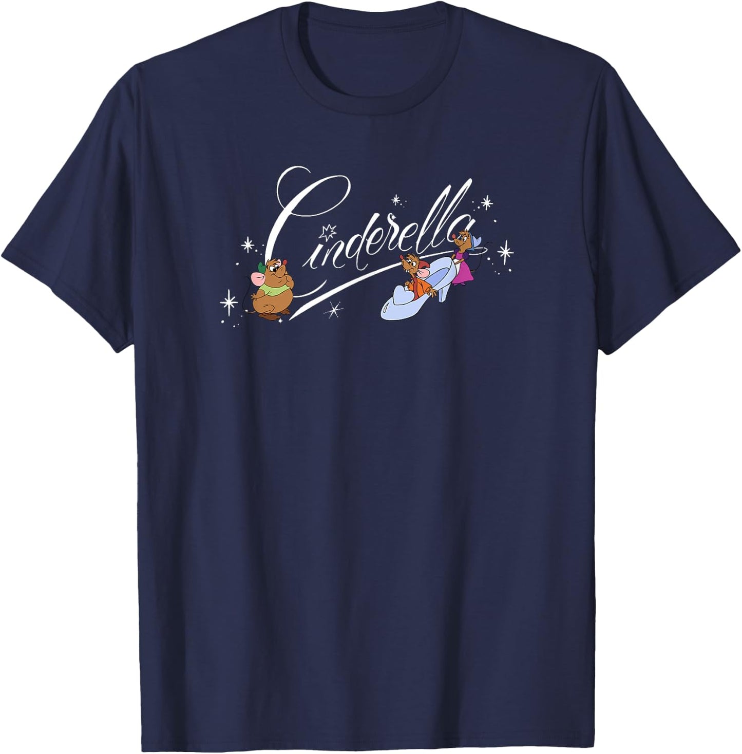 Disney Cinderella Mice Glass Slipper Logo T-Shirt - T-Shirt | Navy