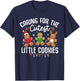 Caring For Cutest Little Cookies Pediatric Nurse Christmas T-Shirt - T-Shirt | Navy