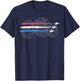Red White and Blue Fighter Jets with Fireworks 4th of July T-Shirt - T-Shirt | Navy